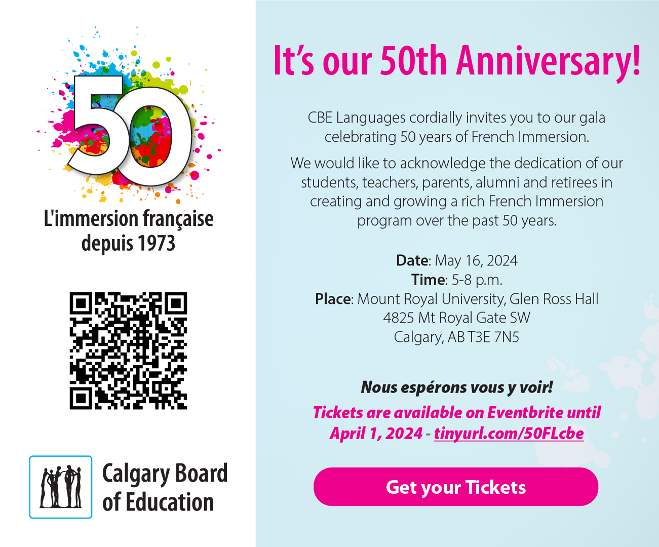 50th Gala Email Invite